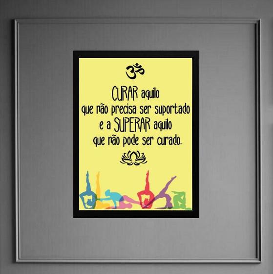 Imagem de Quadro Frase Yoga - Curar e Superar 45x34cm - com vidro