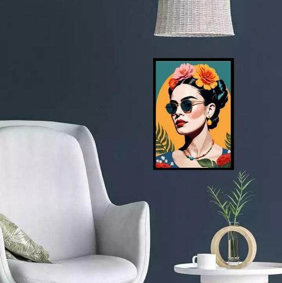 Imagem de Quadro Frida Moderna De Óculos 24X18Cm