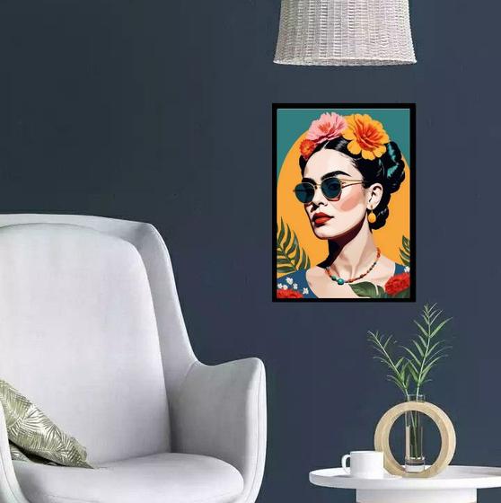 Imagem de Quadro Frida Moderna de Óculos 33x24cm