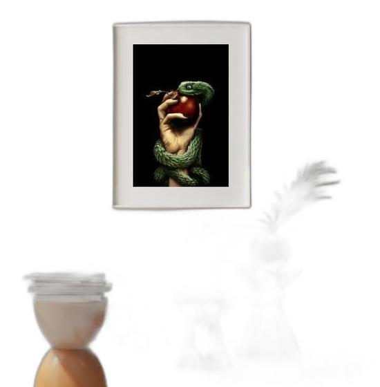 Imagem de Quadro Fruto Proibido- Serpente Maçã 45X34Cm