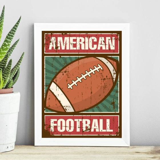 Imagem de Quadro Futebol Americano Retrô 45x34cm - com vidro