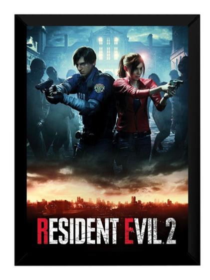 Imagem de Quadro Game Resident Evil 2 Arte Poster Moldurado