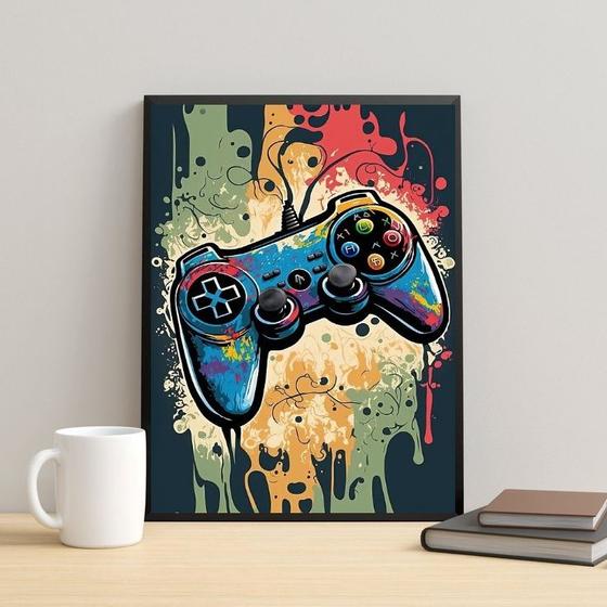 Imagem de Quadro Gamer Pop Art - Controle 24x18cm - com vidro