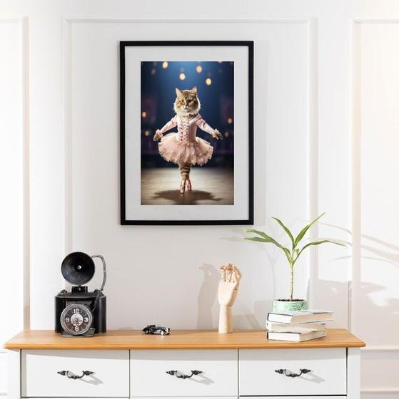 Imagem de Quadro Gatinha Bailarina - 60x48cm