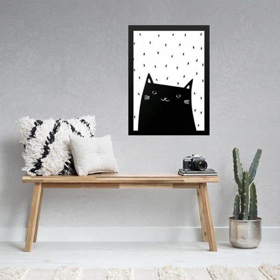Imagem de Quadro Gatinho Escandinavo 33X24Cm - Com Vidro