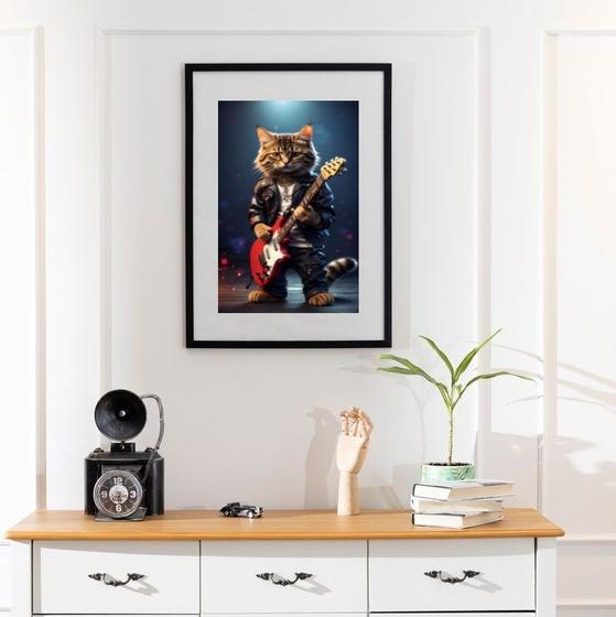 Imagem de Quadro Gatinho Roqueiro - 60x48cm