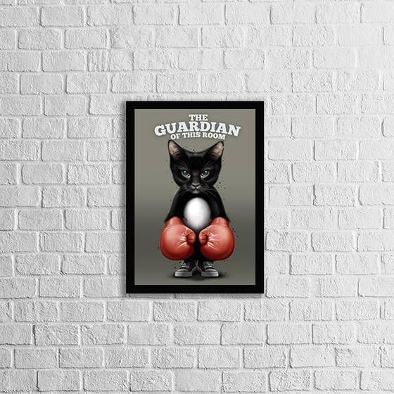 Imagem de Quadro Gato The Guardian 33x24cm - com vidro