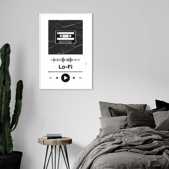 Imagem de Quadro Gênero Musical Lo-Fi 43x30 Filete Branco Branco