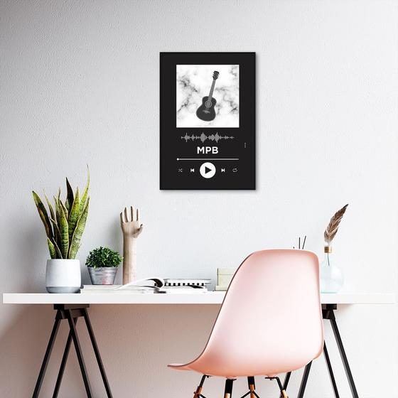 Imagem de Quadro Gênero Musical MPB 86x60 Filete Preto Preto Moldura Filete, Preta, Preto