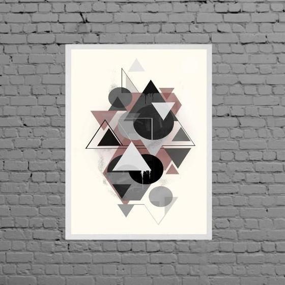 Imagem de Quadro Geométrico Triângulos E Bolas 45X34Cm