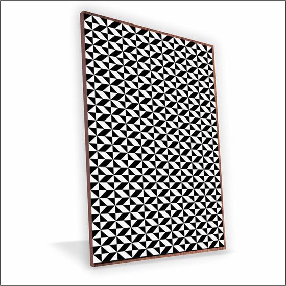 Imagem de Quadro Geométricos Preto &amp Branco Canvas Com Vidro