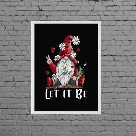 Imagem de Quadro Gnomo Zen Let It Be 24x18cm - com vidro