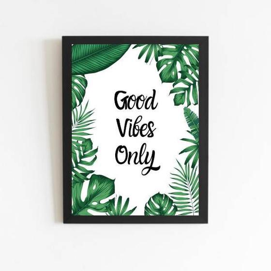 Imagem de Quadro Good Vibes Only 45x34cm - com vidro