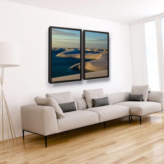 Imagem de Quadro Grande Decorativo Areia Mar Rio Dunas