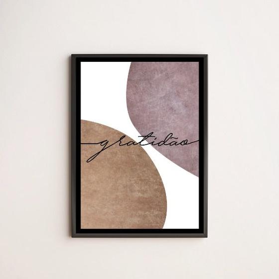 Imagem de Quadro Gratidão Abstrato Roxo 24x18cm - com vidro