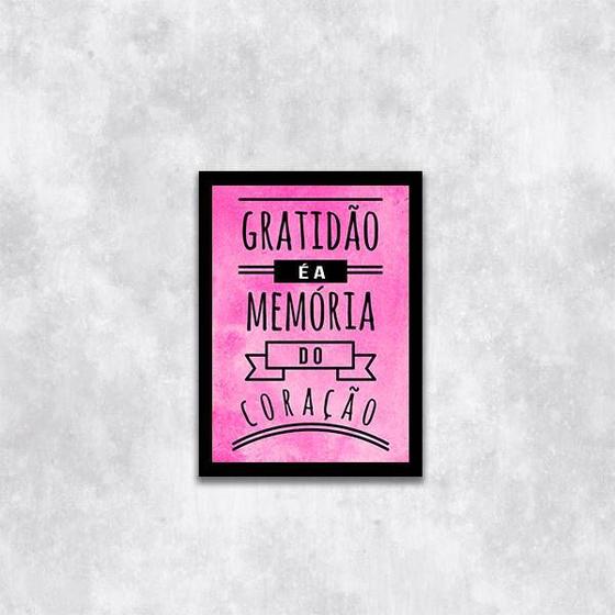 Imagem de Quadro Gratidão é a Memória do Coração 24x18cm - com vidro