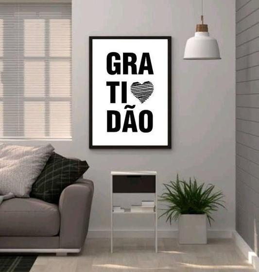 Imagem de Quadro Gratidão Minimalista 33X24Cm - Com Vidro