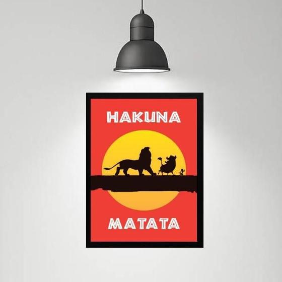 Imagem de Quadro Hakuna Matata - Filme Rei Leão 24X18Cm - Com Vidro