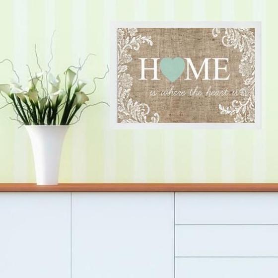 Imagem de Quadro Home - Is Where The Heart Is 45X34Cm - Com Vidro