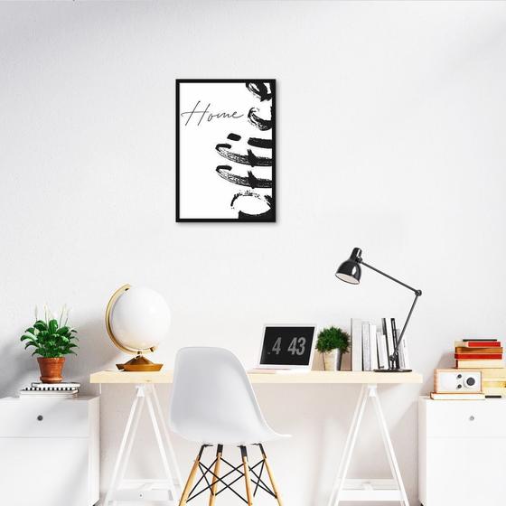 Imagem de Quadro Home Office 60x43 Caixa Preto Moldura Caixa, Preta