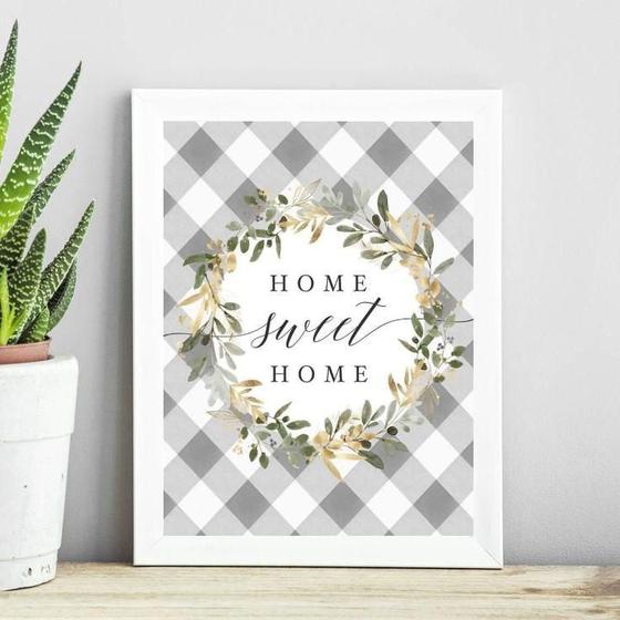 Imagem de Quadro Home Sweet Home - Cinza 33X24Cm - Com Vidro