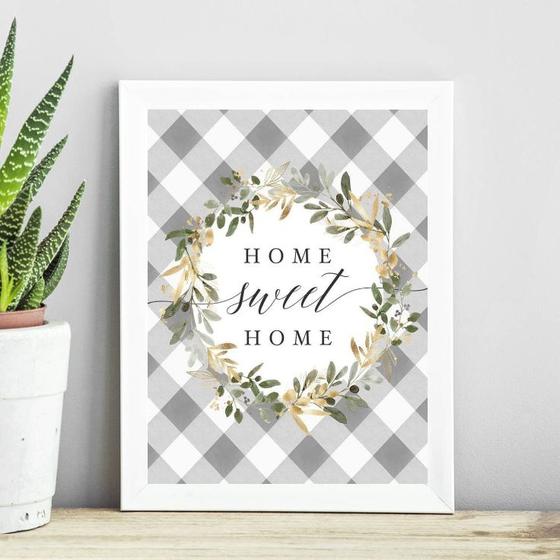 Imagem de Quadro Home Sweet Home - Cinza 33x24cm