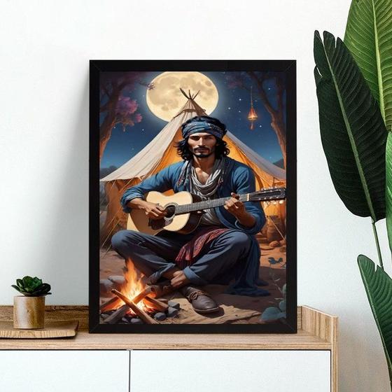 Imagem de Quadro Homem Cigano Cartas Tarot 24x18cm - com vidro