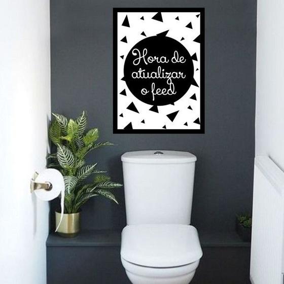 Imagem de Quadro Hora de Atualizar o Feed - Banheiro 45x34cm - com vidro