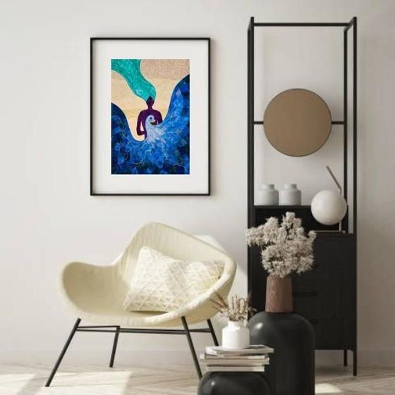 Imagem de Quadro Iemanjá Abstrata - 60X48Cm