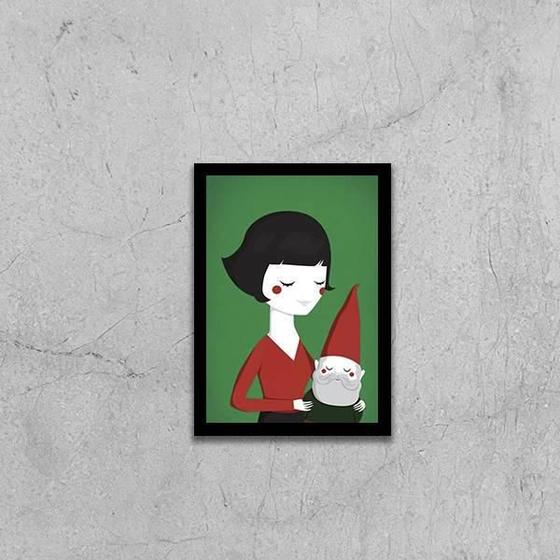 Imagem de Quadro Ilustração Amelie Poulain 45X34Cm Com Vidro Preta