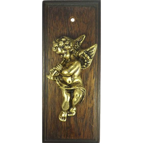 Imagem de Quadro Infantil Anjo: Durma Bem em Latão e Madeira Reciclado  Artesanal e Encantador - Loja da SAT