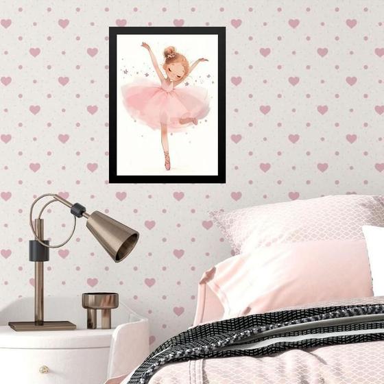 Imagem de Quadro Infantil Bailarina Menininha 33X24Cm - Com Vidro