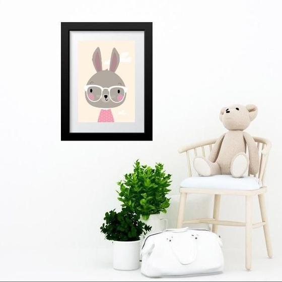 Imagem de Quadro Infantil Coelhinha Nerd - 60X48Cm