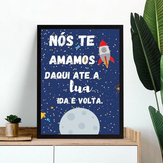 Imagem de Quadro Infantil Espacial - Te Amamos 45x34cm - com vidro