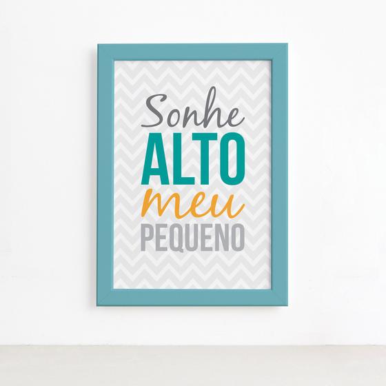 Imagem de Quadro Infantil Frase Sonhe Alto 22x32 Moldura ul