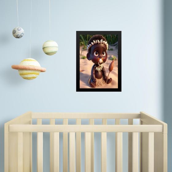 Imagem de Quadro Infantil Orixá Baby Obaluaê 45x34cm - com vidro