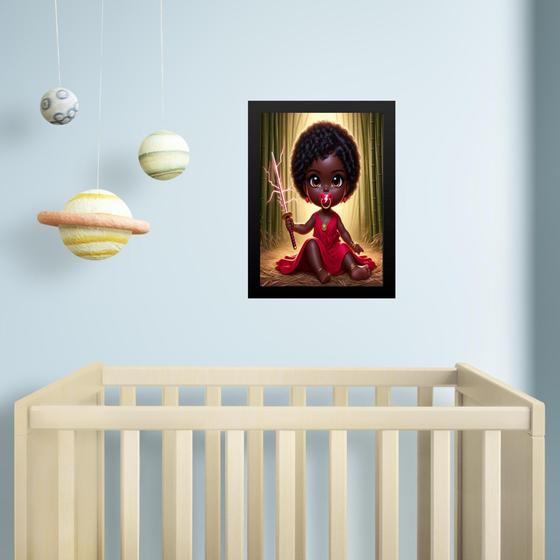 Imagem de Quadro Infantil Orixá Bebê Iansã 45x34cm - com vidro