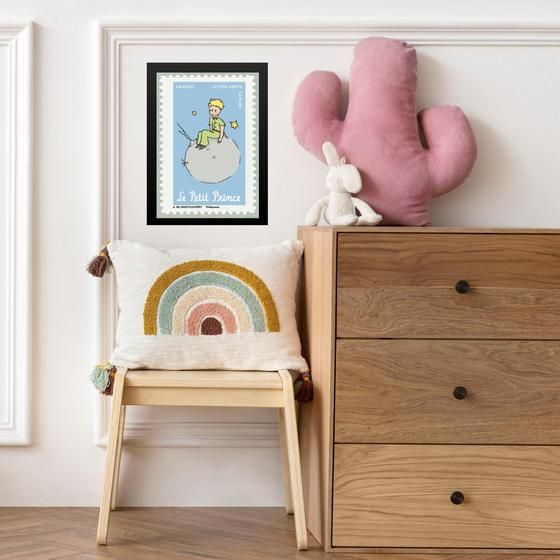 Imagem de Quadro Infantil Pequeno Príncipe Mundo - Selo 33x24cm