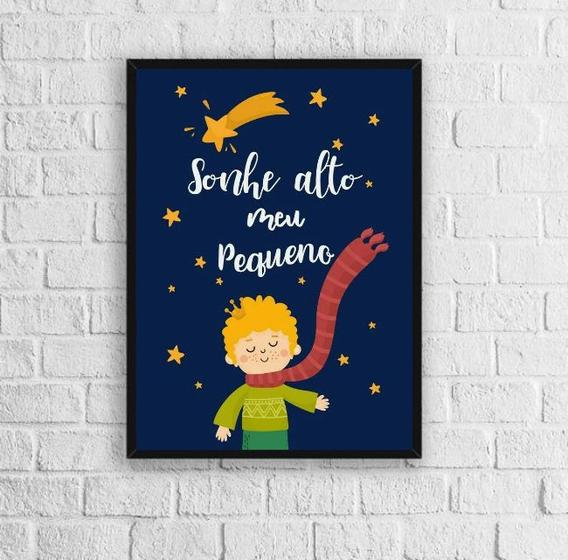 Imagem de Quadro Infantil Pequeno Príncipe Sonhe Alto 24x18cm