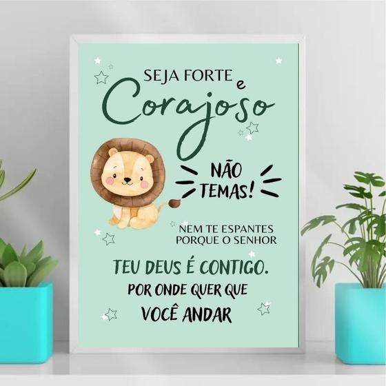 Imagem de Quadro Infantil Safari 45x34cm - Branco - Vidro