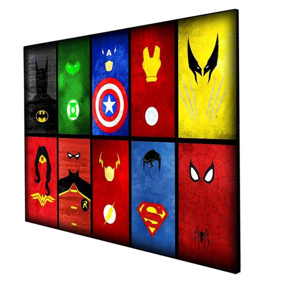 Imagem de Quadro infantil Super Heróis 40X60cm Decorativo Poster Painel Quarto Criança Grande Lindo Para Decorar Seu Filho Vai Amar