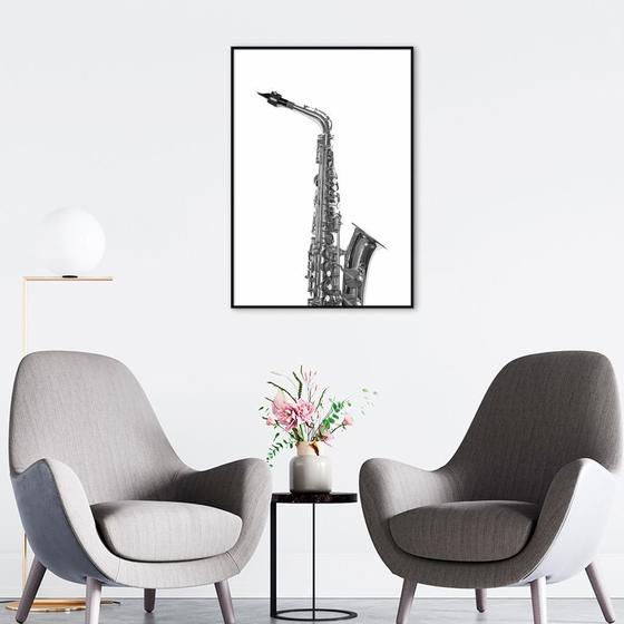 Imagem de Quadro Instrumento Musical Saxone 60x43 Filete Preto