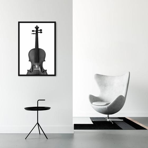 Imagem de Quadro Instrumento Musical Violino 100x70 Caixa Preto Moldura Caixa, Preta