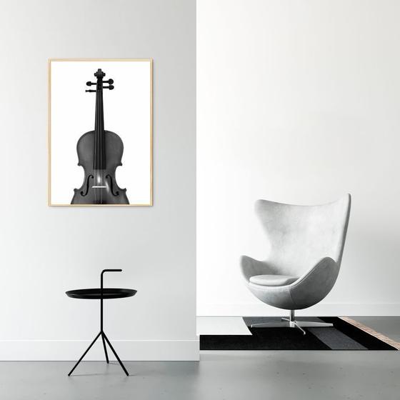 Imagem de Quadro Instrumento Musical Violino 86x60 Filete Marfim Moldura Filete, Marfim