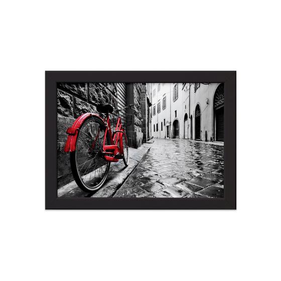 Imagem de Quadro Itália Foto Bicicleta Moldura Preta 33x43cm