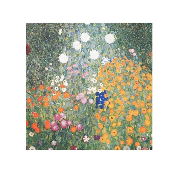 Imagem de Quadro Jardim Florido Gustav Klimt Flores Canvas 80X80Cm