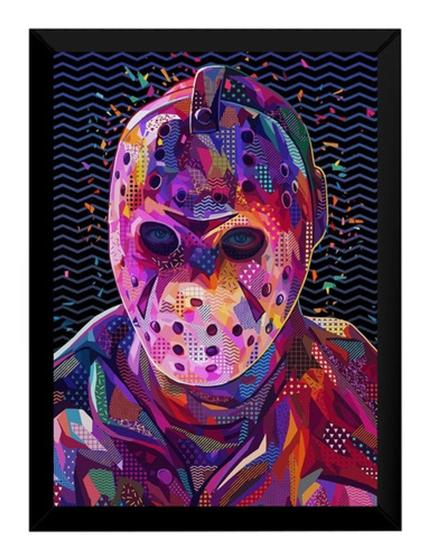 Imagem de Quadro Jason Voorhees Terror Vitral Pop Arte Moldurada