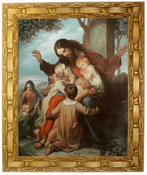 Imagem de Quadro Jesus Cristo com as Crianças, 02, 30x25cm. Angelus