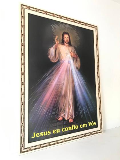 Imagem de Quadro jesus misericordioso grande com moldura