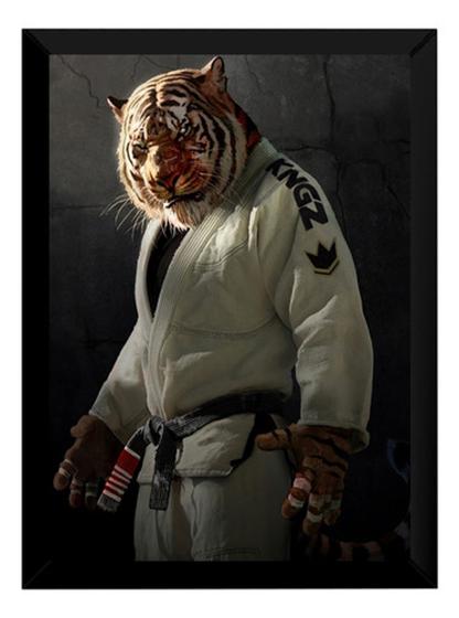 Imagem de Quadro Jiu Jitsu Decoração Dojo Tigre Kimono Arte